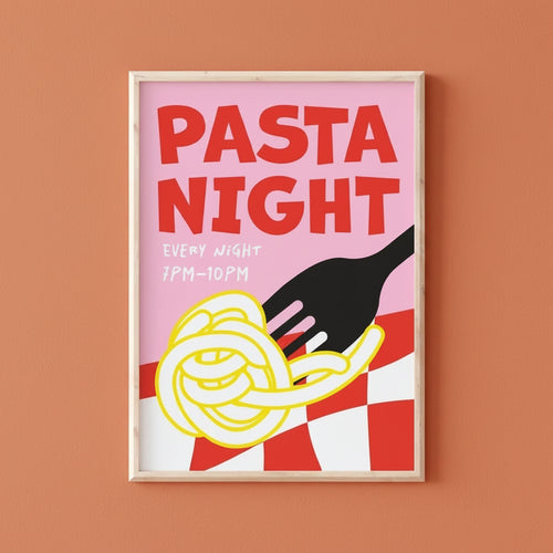 Colorful Pasta Wall Art Poster