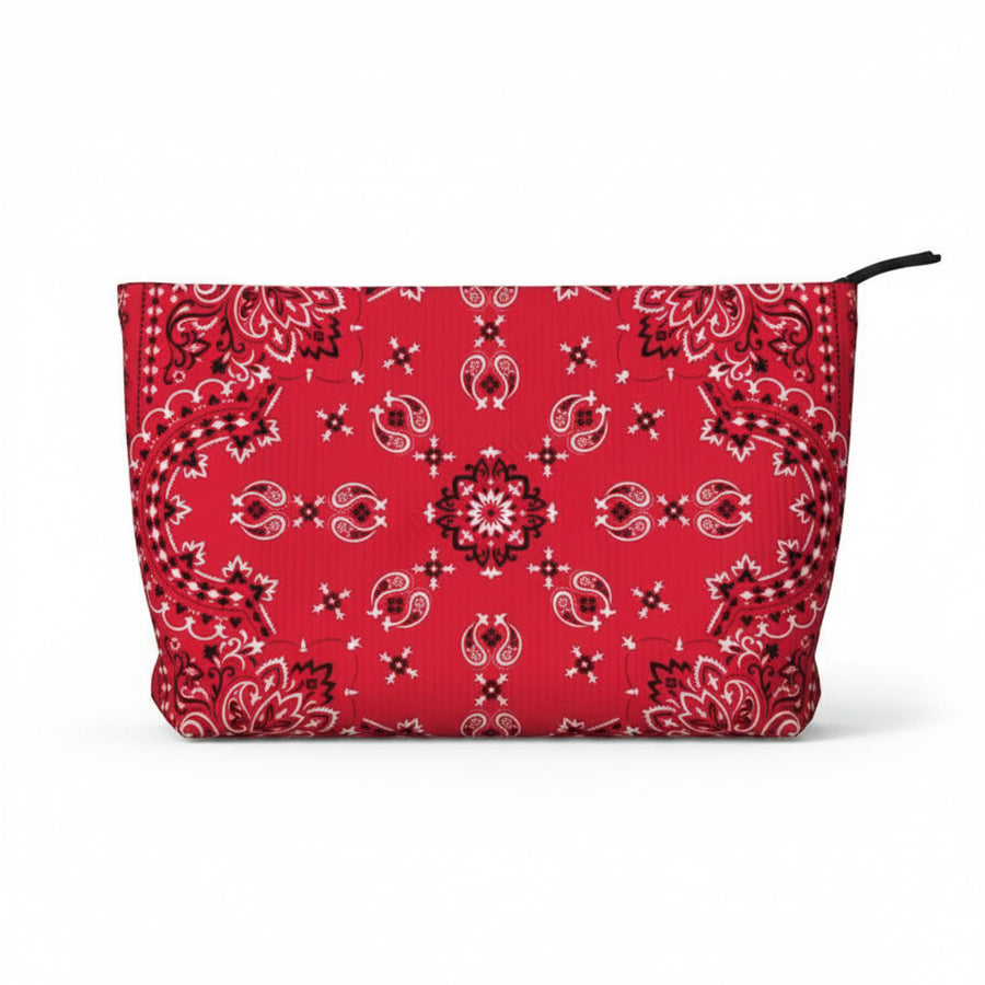 Red Paisley Makeup Bag