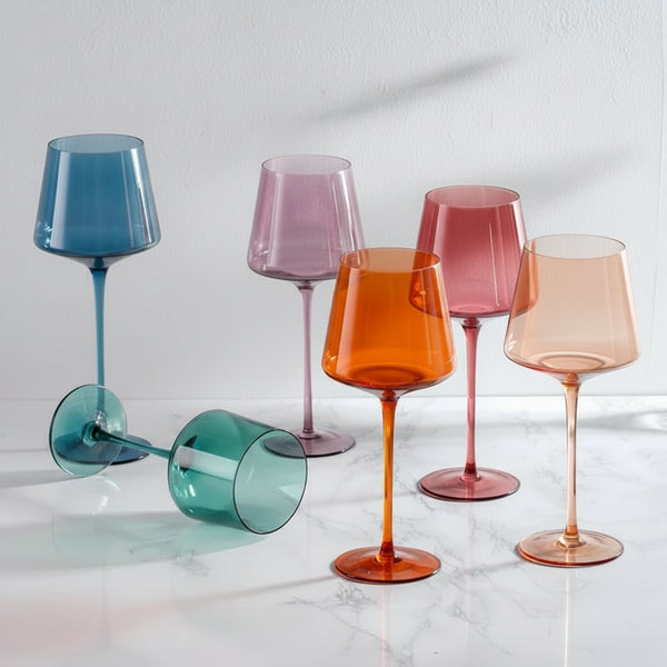 Colorful Stem Wine Glasses