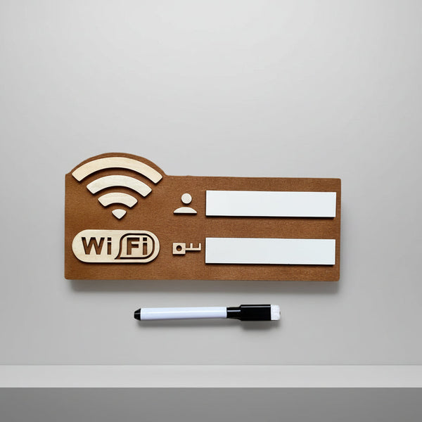 Wooden WiFi Password Sign with Erasable Board