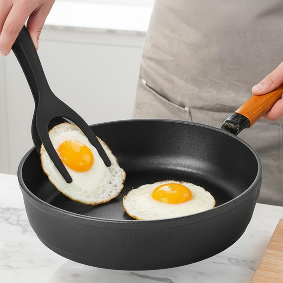 2-in-1 Flip Spatula Tongs for Eggs, Pancakes & More