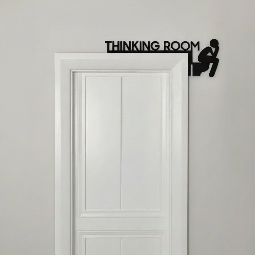 Modern Metal Toilet Door Sign