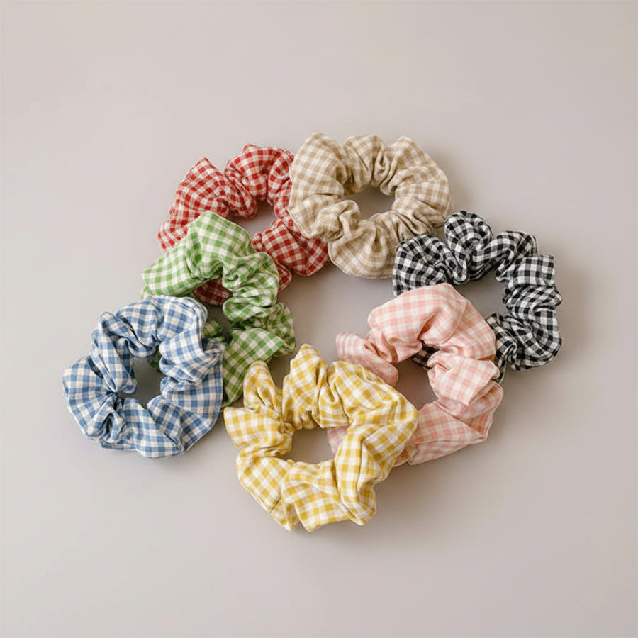 Gingham Hair Scrunchies